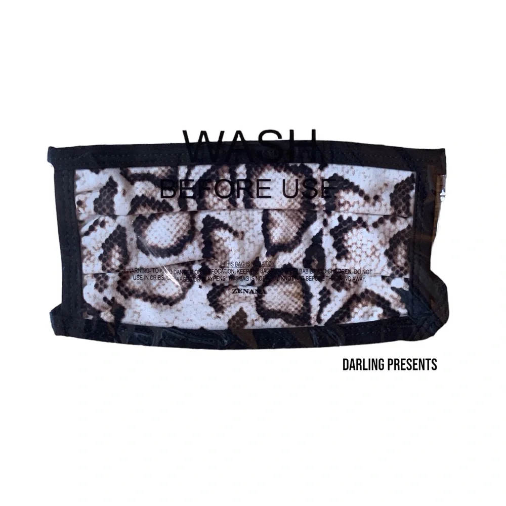 Zenana Python Print Face Mask Unisex Color Brown Size OS